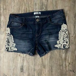 Mudd girls dark blue jean shorts